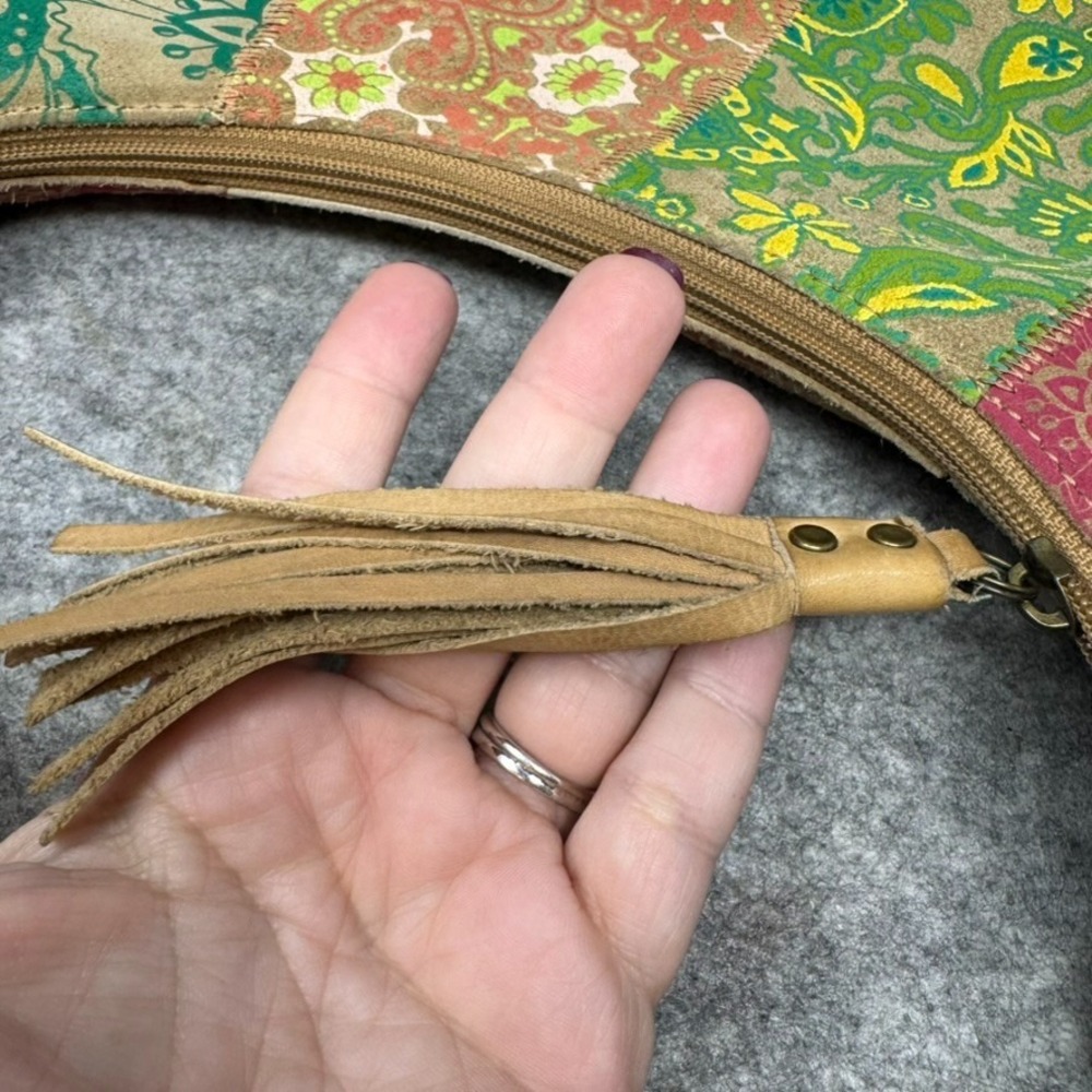 Patchwork Leather Suede Handbag Shoulder Hobo‎ Bo… - image 5